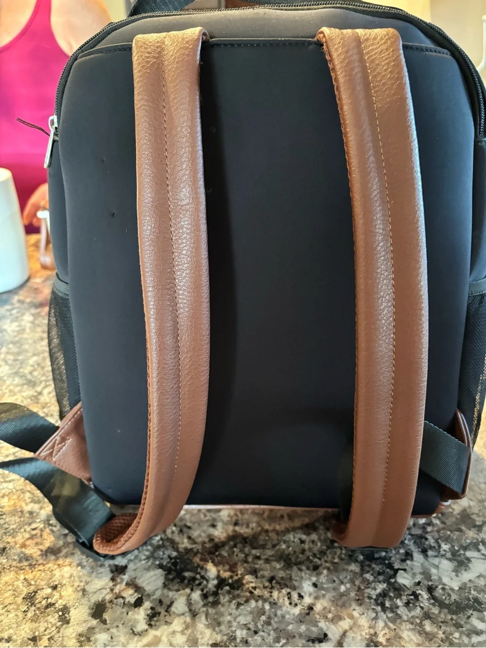 Freshly Picked  Two-Tone Brown and Black Diaper Bag Backpack